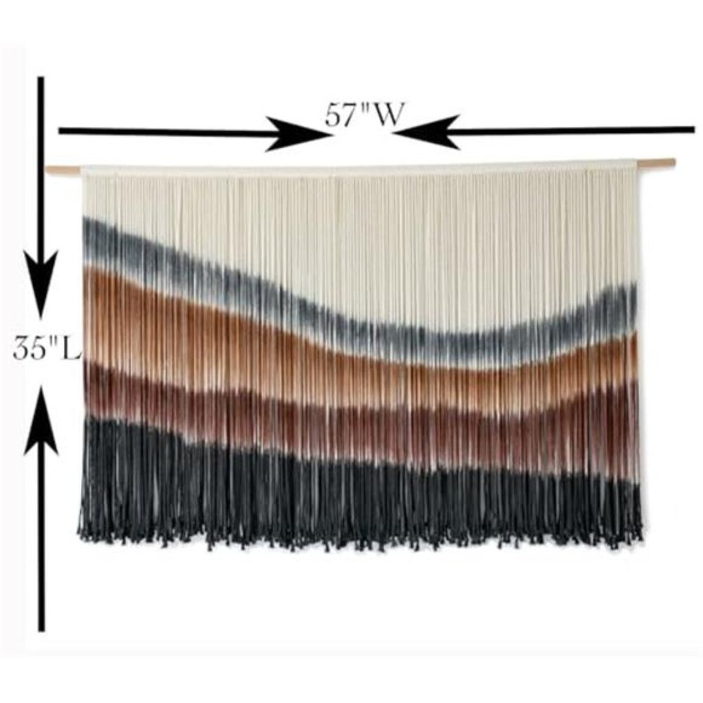 Macrame Wall Hanging Macrame Wall Decor Large-Scale Tie-Dye Tapestry - Picture 5 of 7